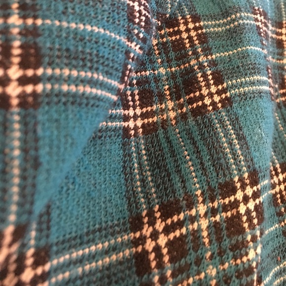 Blue Black And White Plaid Skirt - Picture 3 of 4